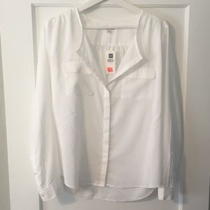 GAP White Button-Up Blouse NWT